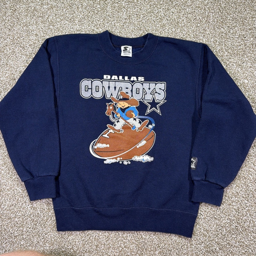 Vintage Kids Dallas Cowboys Sweatshirt Starter Grail Size 7 USA Made